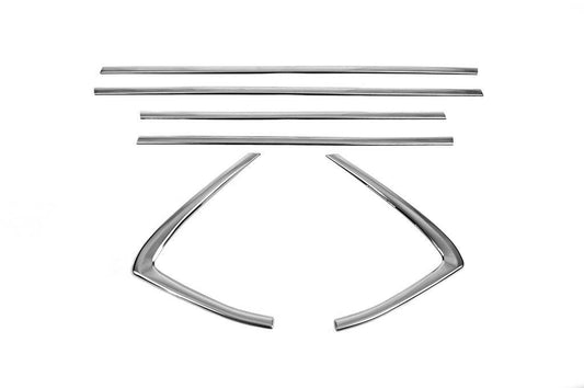 Lower glass moldings (6 pcs., stainless steel) for Opel Corsa F 2019↗ - Reelken Auto