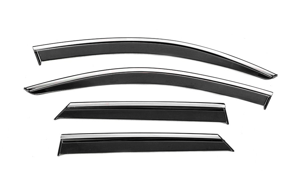 Window Deflectors with Chrome Trim Niken Luxury (4 pcs) for Volkswagen T-Roc 2017-2025 - image 1