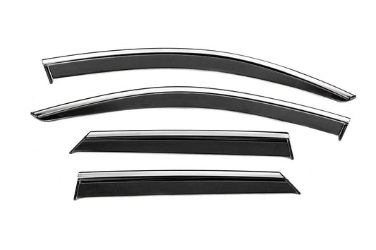 Window Deflectors with Chrome Trim Niken Luxury (4 pcs) for Volkswagen T-Roc 2017-2025 - image 1