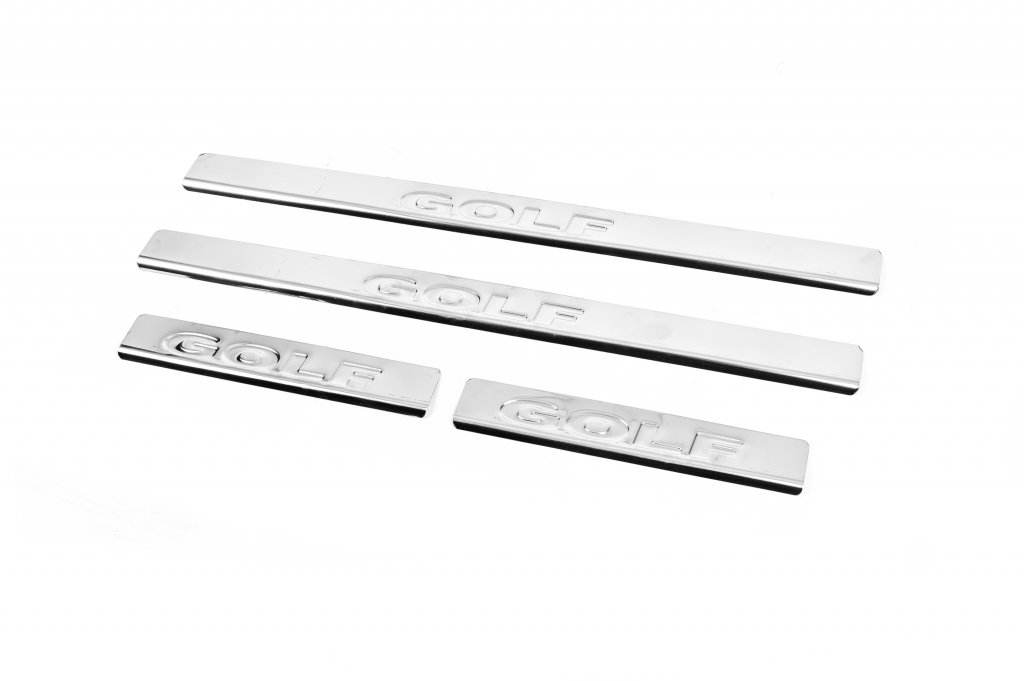 Carmos V2 sill plates (4 pcs., stainless steel) for Volkswagen Golf 5 - Reelken Auto