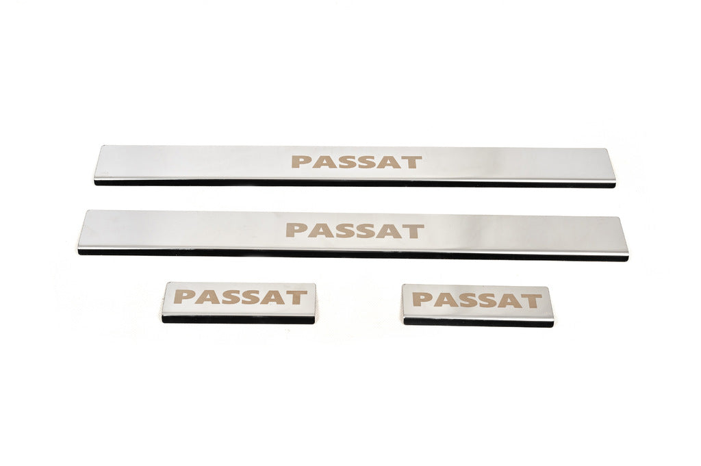 Carmos Door Sill Protectors (4 pcs, Stainless Steel) for Volkswagen Passat B5 1997-2005 - image 5