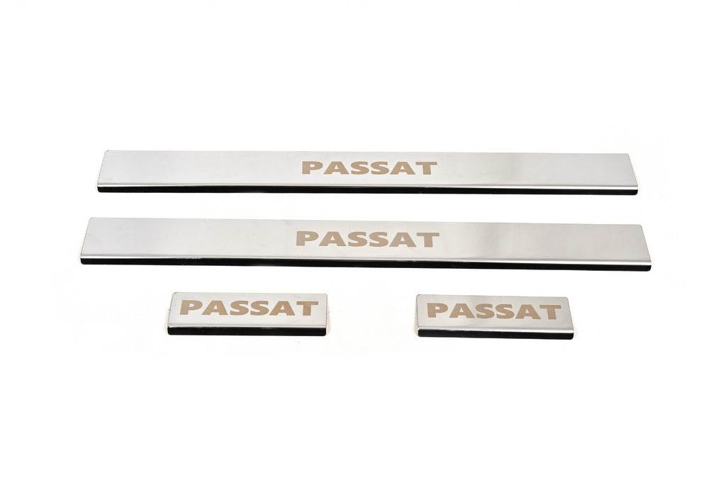 Door sills Carmos (4 pieces, stainless steel) for Volkswagen Passat B5 1997-2005 - Reelken Auto