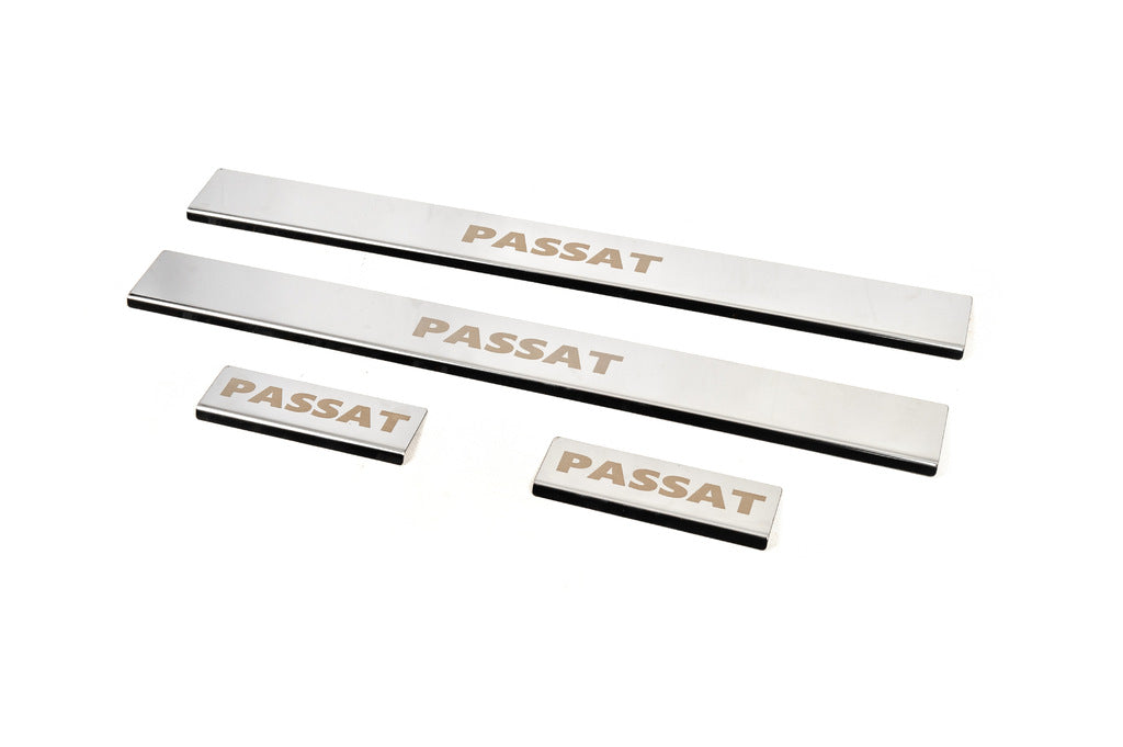 Carmos Door Sill Protectors (4 pcs, Stainless Steel) for Volkswagen Passat B5 1997-2005 - image 6