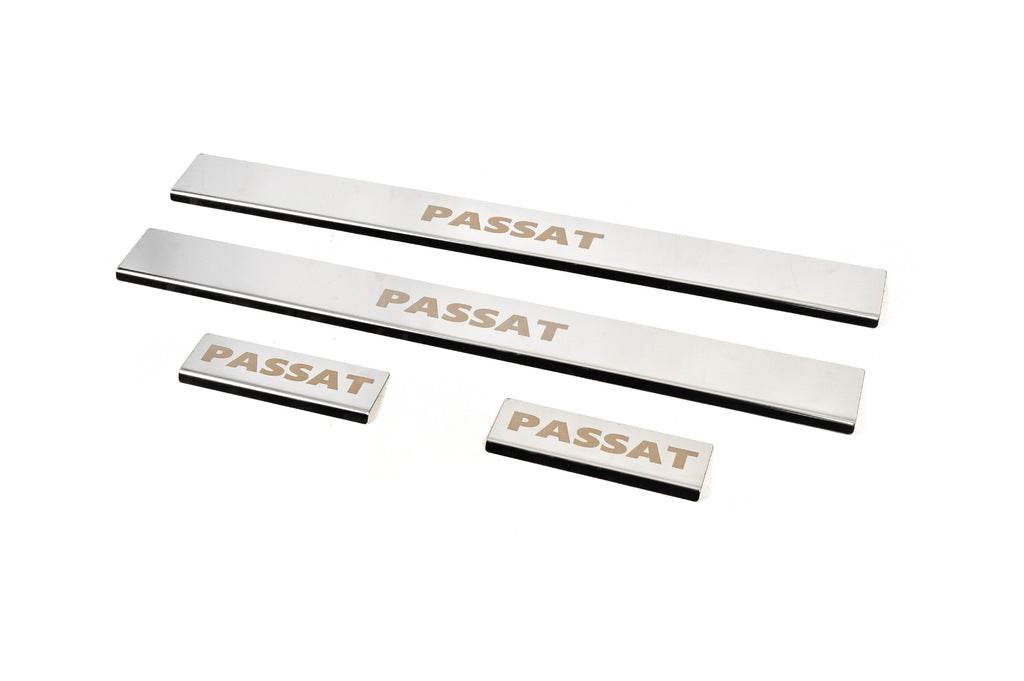 Door sills Carmos (4 pieces, stainless steel) for Volkswagen Passat B5 1997-2005 - Reelken Auto