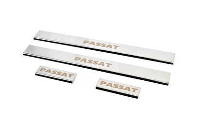 Door sills Carmos (4 pieces, stainless steel) for Volkswagen Passat B5 1997-2005 - Reelken Auto
