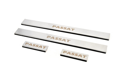 Carmos Door Sill Protectors (4 pcs, Stainless Steel) for Volkswagen Passat B5 1997-2005 - image 6