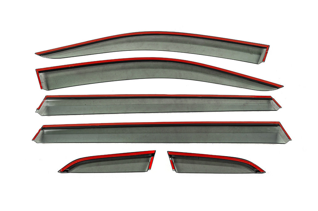 Window Deflectors with Chrome Trim Niken Luxury (Long, 6 pcs) for Volkswagen Tiguan 2016-2023 - image 3