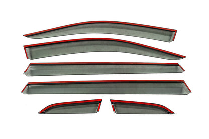 Window Deflectors with Chrome Trim Niken Luxury (Long, 6 pcs) for Volkswagen Tiguan 2016-2023 - image 3