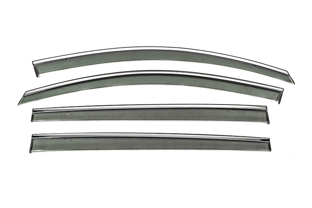 Window Deflectors with Chrome Trim Niken Luxury (4 pcs) for Volkswagen Touran 2010-2015 - image 1