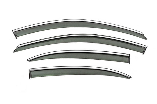 Window Deflectors with Chrome Trim Niken Luxury (USA, 4 pcs) for Volkswagen Jetta 2011-2018 - image 1