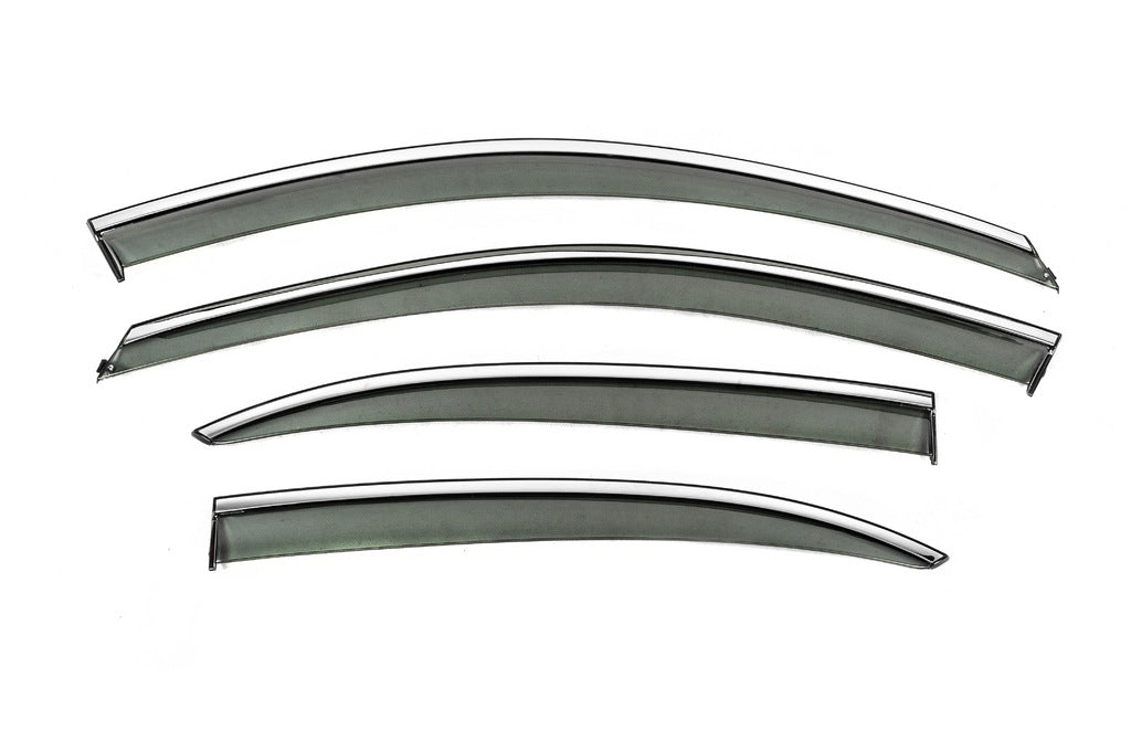 Window Deflectors with Chrome Trim Niken Luxury (USA, 4 pcs) for Volkswagen Jetta 2011-2018 - image 1