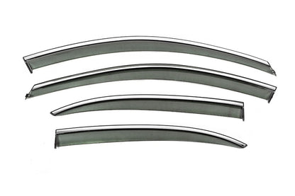 Window Deflectors with Chrome Trim Niken Luxury (USA, 4 pcs) for Volkswagen Jetta 2011-2018 - image 1