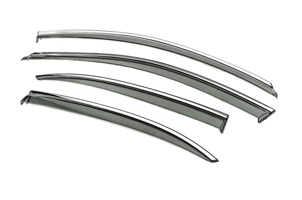Window Deflectors with Chrome Trim Niken Luxury (USA, 4 pcs) for Volkswagen Jetta 2011-2018 - image 2