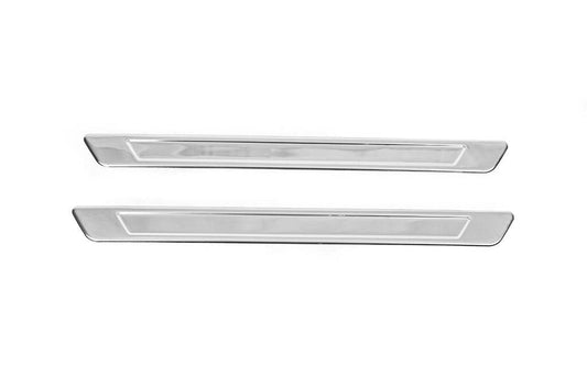 Carmos threshold pads (2 pcs, stainless steel) for Opel Grandland X - Reelken Auto