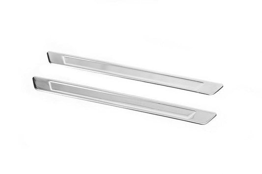 Carmos threshold pads (2 pcs, stainless steel) for Opel Grandland X - Reelken Auto