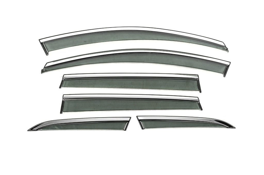 Window Deflectors with Chrome Trim Niken Luxury (6 pcs) for Volvo XC60 2009-2017 - image 1