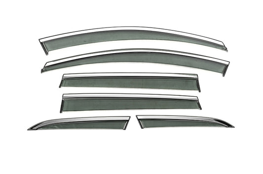 Window Deflectors with Chrome Trim Niken Luxury (6 pcs) for Volvo XC60 2009-2017 - image 1