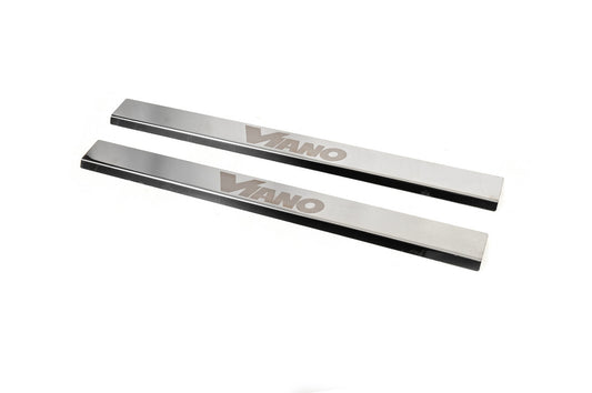 Door Sill Covers VIP-Style (2 pcs, Stainless Steel) for Mercedes Viano 2004-2014 - image 1