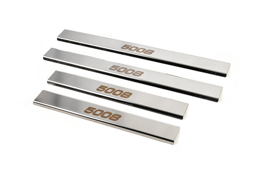 Carmos Door Sill Protectors (4 pcs, Stainless Steel) for Peugeot 5008 2016-2023 - image 2