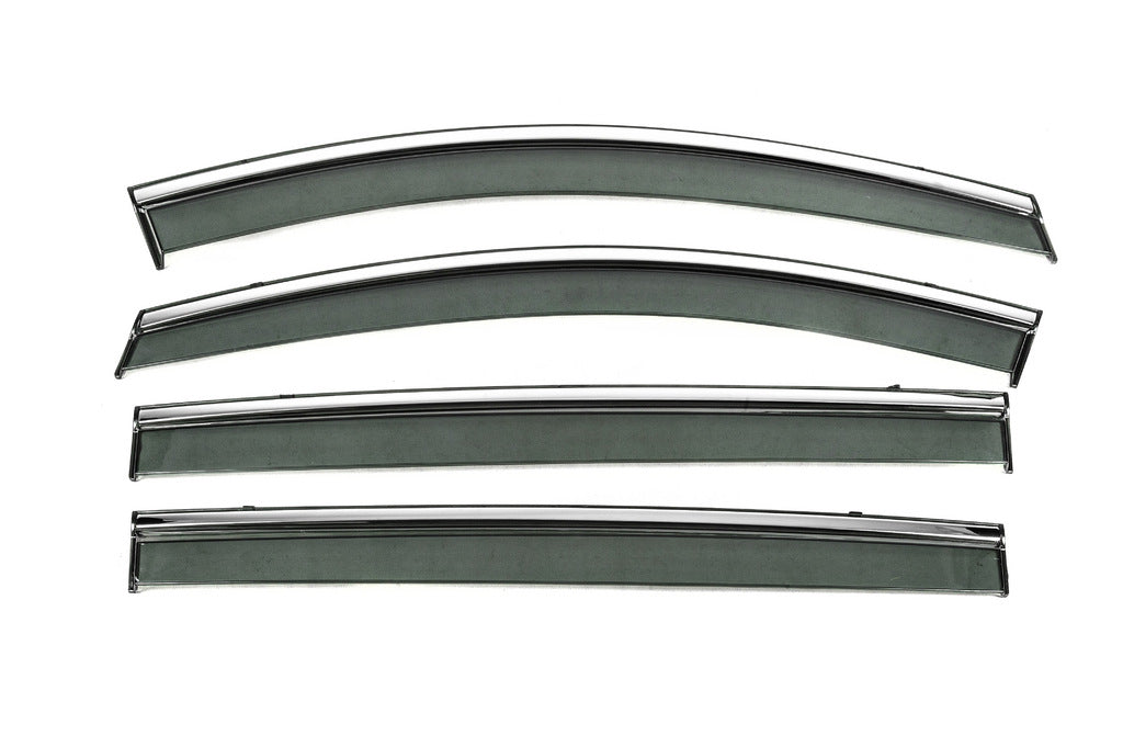 Window Deflectors with Chrome Trim Niken Luxury (4 pcs) for Volkswagen Sharan 2010-2023 - image 1