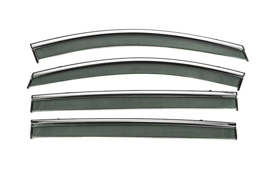 Window Deflectors with Chrome Trim Niken Luxury (4 pcs) for Volkswagen Sharan 2010-2023 - image 1