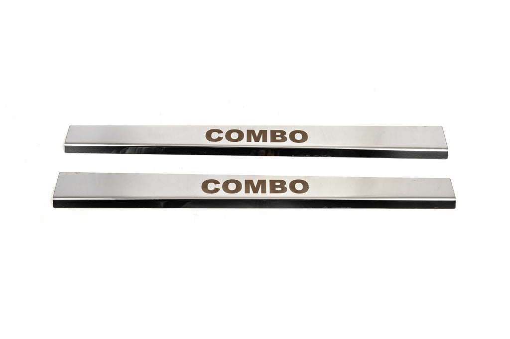 Carmos Stainless Steel Door Sill Protectors (2 pcs) for Opel Combo 2002-2012 - image 1