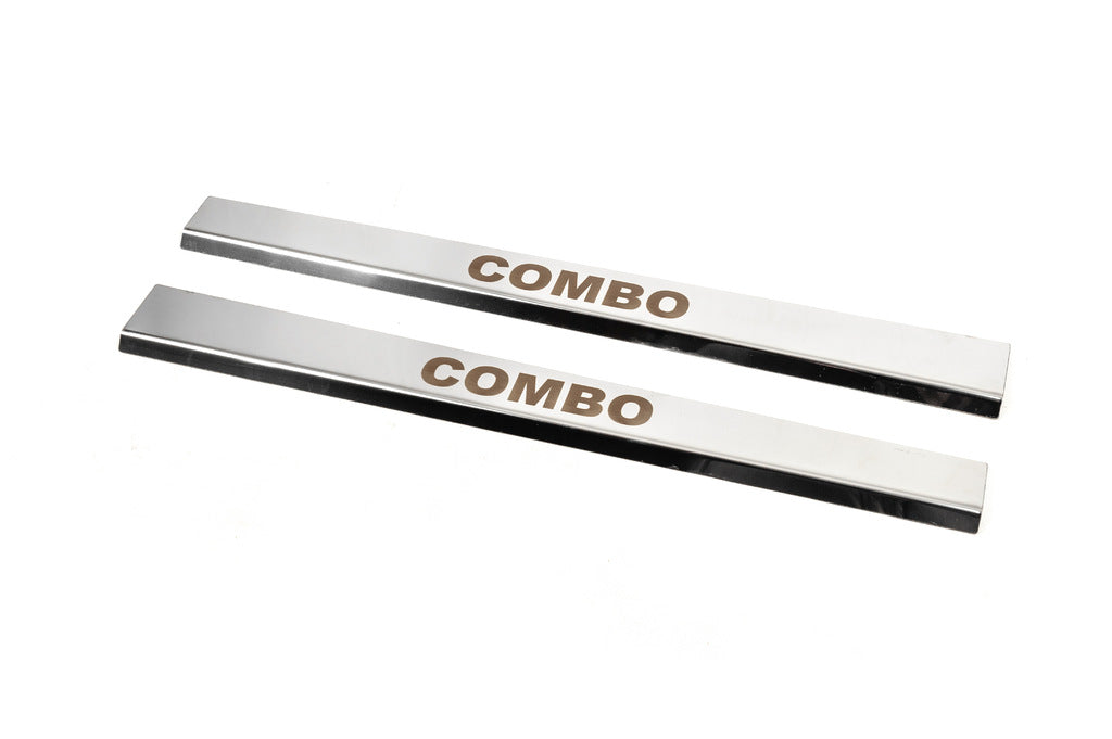 Carmos Stainless Steel Door Sill Protectors (2 pcs) for Opel Combo 2002-2012 - image 2