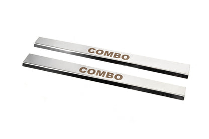 Carmos Stainless Steel Door Sill Protectors (2 pcs) for Opel Combo 2002-2012 - image 2