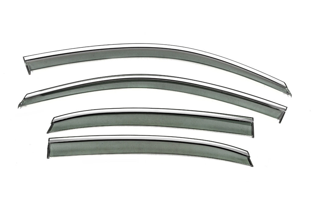 Window Deflectors with Chrome Trim Niken Luxury (USA, 4 pcs) for Volkswagen Passat B7 2012-2015 - image 2