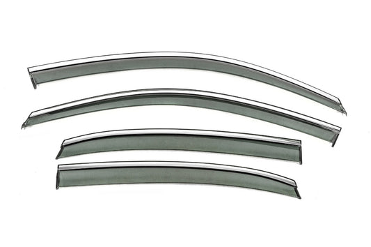 Window Deflectors with Chrome Trim Niken Luxury (USA, 4 pcs) for Volkswagen Passat B7 2012-2015 - image 2
