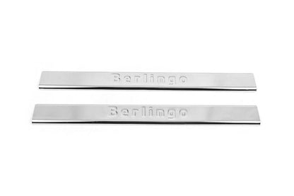 Carmos V2 threshold pads (2 pcs, stainless steel) for Citroen Berlingo 1996-2008 - Reelken Auto