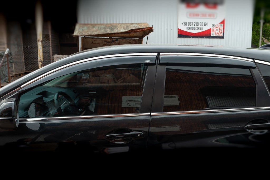 Window deflectors with chrome trim (4 pcs, Niken) for Honda CRV 2012-2016 - image 2