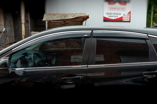 Window deflectors with chrome trim (4 pcs, Niken) for Honda CRV 2012-2016 - image 2