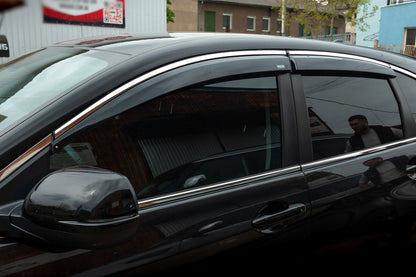 Window deflectors with chrome trim (4 pcs, Niken) for Honda CRV 2012-2016 - image 1