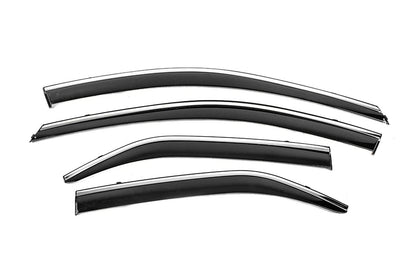 Window Deflectors with Chrome Trim Niken Luxury (2011-2018 EU / 2011-2014 USA, 4 pcs) for Toyota Camry 2011-2018 - image 1