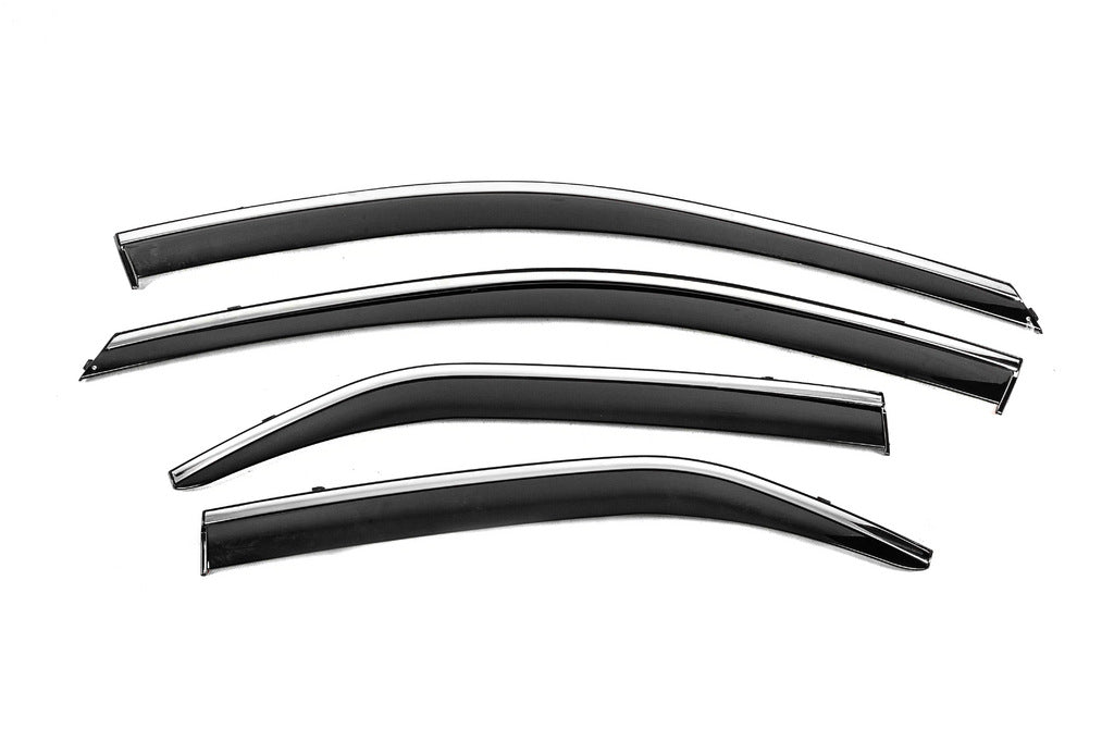 Window Deflectors with Chrome Trim Niken Luxury (2011-2018 EU / 2011-2014 USA, 4 pcs) for Toyota Camry 2011-2018 - image 1