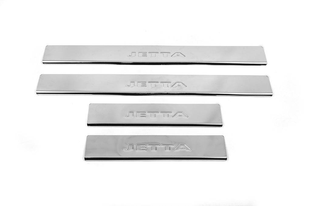 Carmos V2 sill plates (4 pcs., stainless steel) for Volkswagen Jetta 2011-2018 - Reelken Auto