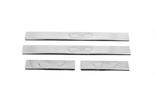 Carmos V2 sill plates (4 pcs., stainless steel) for Peugeot 301 - Reelken Auto