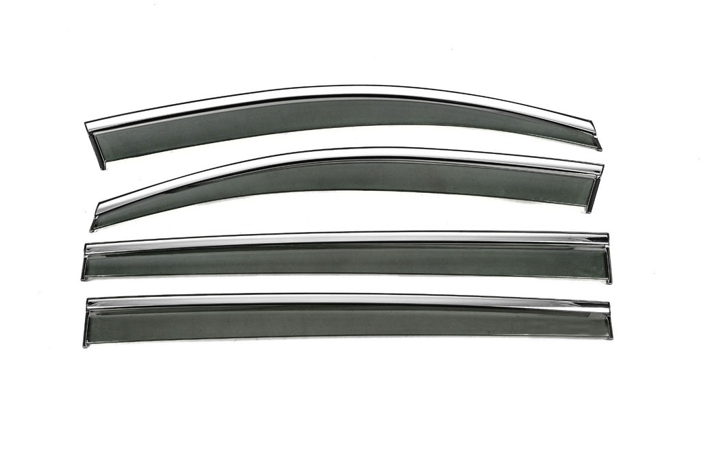 Window Deflectors with Chrome Trim Niken Luxury (4 pcs) for Volkswagen Touran 2015- - image 1