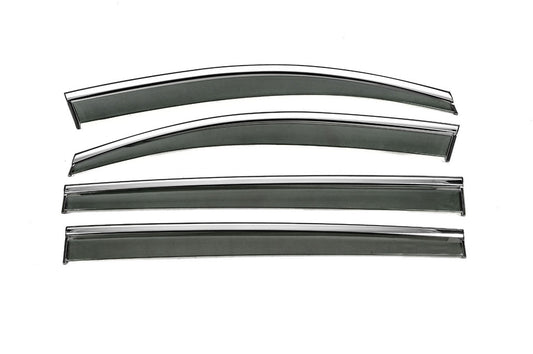 Window Deflectors with Chrome Trim Niken Luxury (4 pcs) for Volkswagen Touran 2015- - image 1