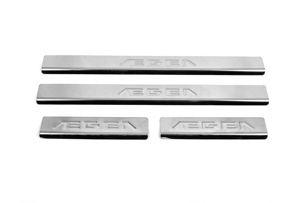 Door sill plates Carmos V2 Aegea (4 pcs., stainless steel) for Fiat Tipo 2016↗ year - Reelken Auto