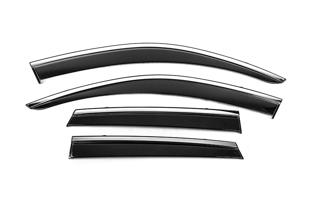 Window Deflectors with Chrome Trim Niken Luxury (4 pcs) for Volkswagen Touareg 2018- - image 1