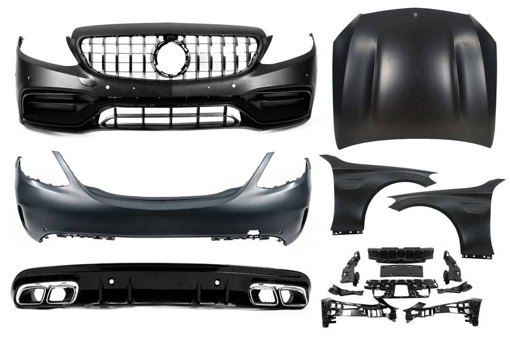Body kit with hood and wings (C63 AMG) for Mercedes C-class W205 2014-2021 - image 1