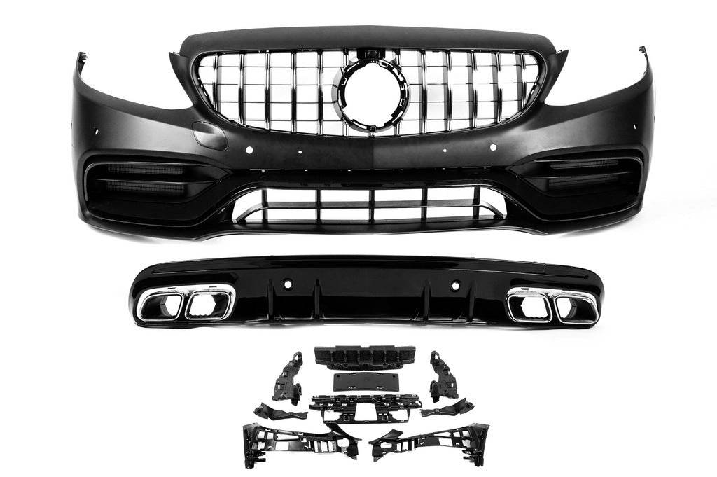 Body kit with diffuser (AMG C63-designs 2018-2021) for Mercedes C-class W205 2014-2021 - Reelken Auto