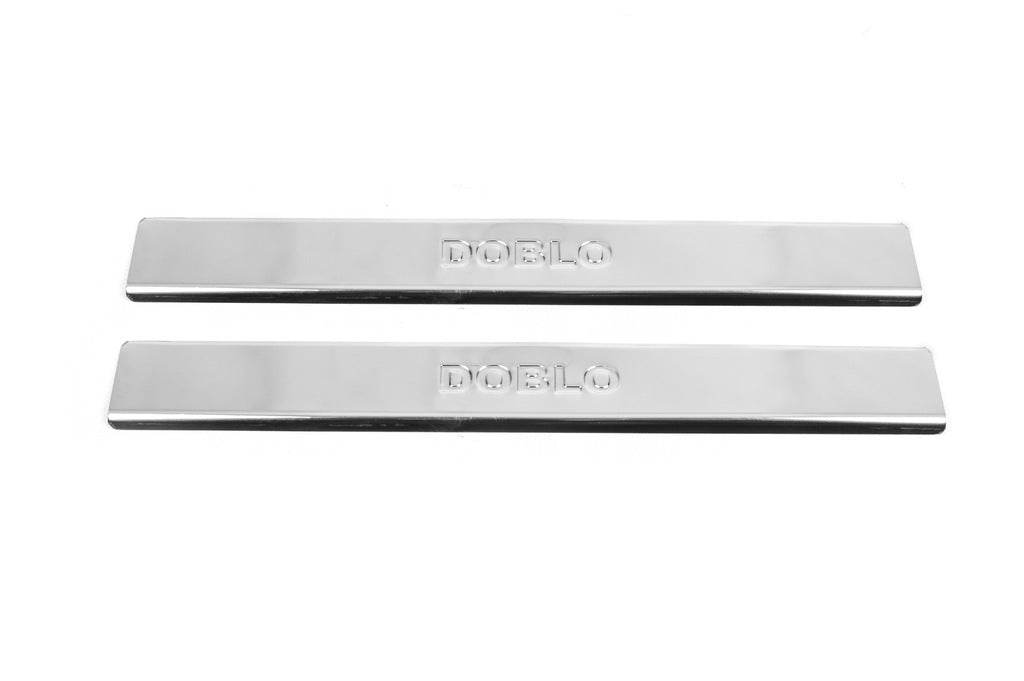 Carmos V2 sill plates (2 pcs., stainless steel) for Fiat Doblo II 2010-2022 - Reelken Auto