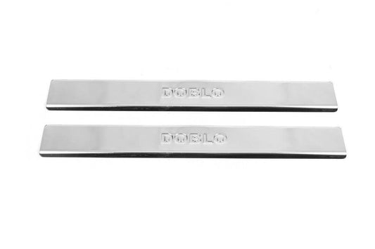 Carmos V2 sill plates (2 pcs., stainless steel) for Fiat Doblo II 2010-2022 - Reelken Auto