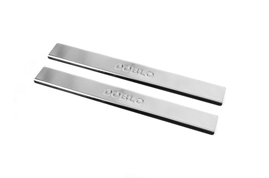Door Sill Protectors Carmos V2 (2 pcs, Stainless Steel) for Fiat Doblo II 2010-2022 - image 1