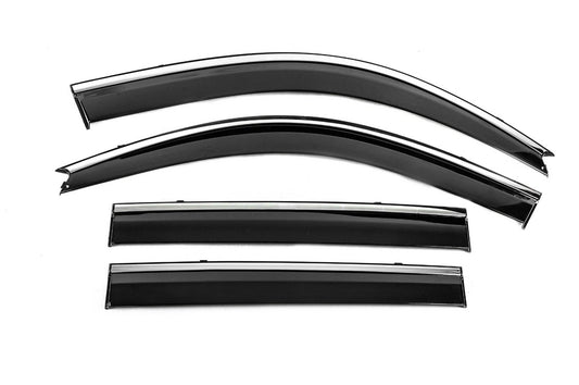 Window Deflectors with Chrome Trim Niken Luxury (4 pcs) for Toyota Land Cruiser Prado 120 2002-2009 - image 2