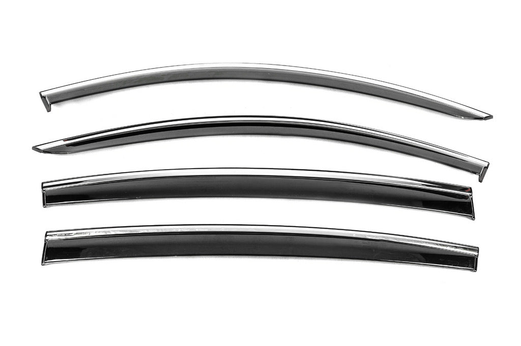 Window Deflectors with Chrome Trim Niken Luxury (4 pcs) for Renault Sandero 2013-2022 - image 1