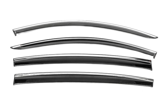 Window Deflectors with Chrome Trim Niken Luxury (4 pcs) for Dacia Sandero 2013-2020 - image 1